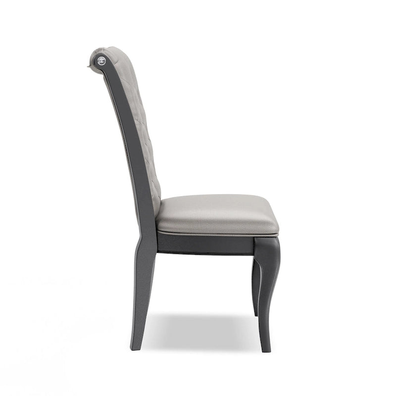 Grey Faux Leather Dining Chairs (Set of 2)