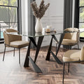  Zygard Modern Black 58-inch Glass Top Dining Table