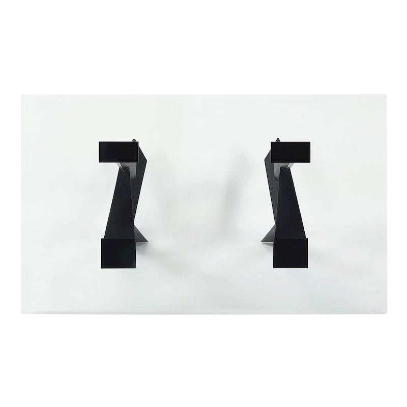 Modern Black 58-inch Glass Top Dining Table