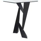 Modern Black 58-inch Glass Top Dining Table