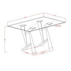 Modern Black 58-inch Glass Top Dining Table