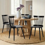 Farmhouse Dining Chairs with Spindle Back - 33.3H x 17.4W x 19.7D