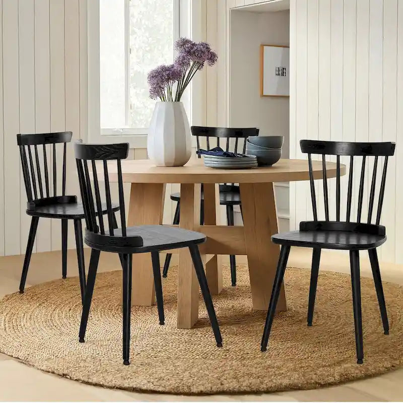 Farmhouse Dining Chairs with Spindle Back - 33.3H x 17.4W x 19.7D