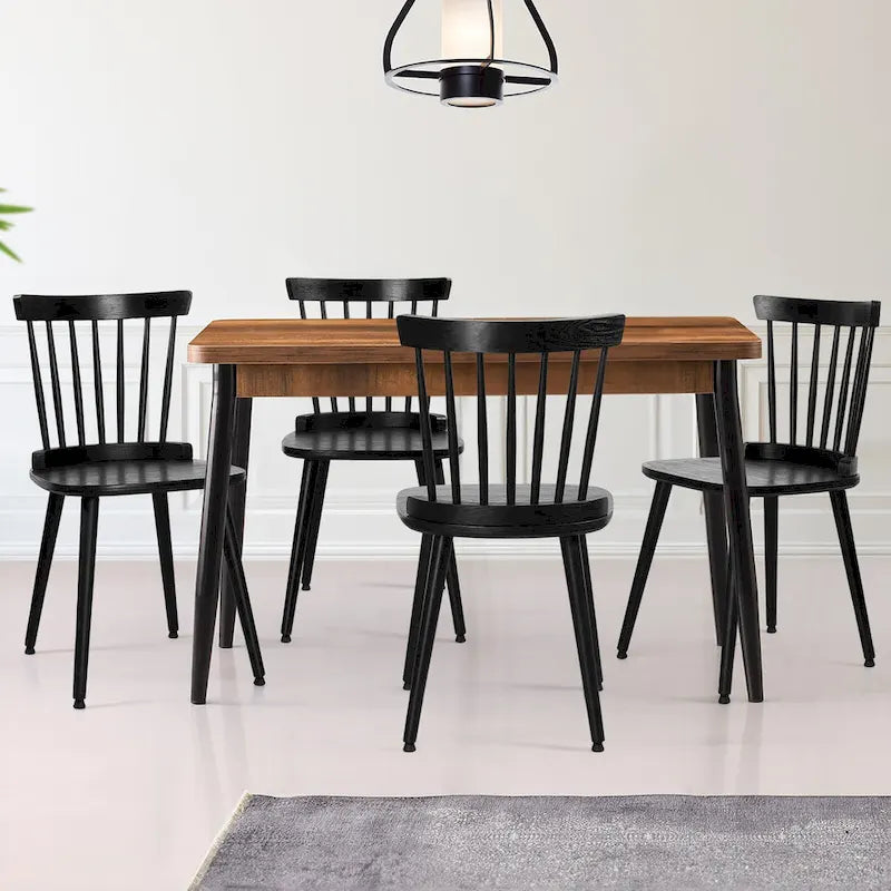 Farmhouse Dining Chairs with Spindle Back - 33.3H x 17.4W x 19.7D