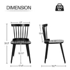 Farmhouse Dining Chairs with Spindle Back - 33.3H x 17.4W x 19.7D