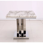 Black Dining Room Table with Polished Gold Metal Legs