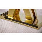 Black Dining Room Table with Polished Gold Metal Legs