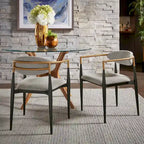 Mid-century Dining Chair with Two-tone Copper & Black Finish (Set of 2)
