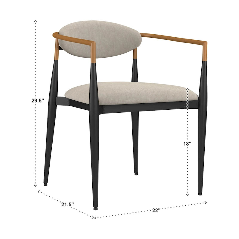 Mid-century Dining Chair with Two-tone Copper & Black Finish (Set of 2)