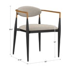 Mid-century Dining Chair with Two-tone Copper & Black Finish (Set of 2)