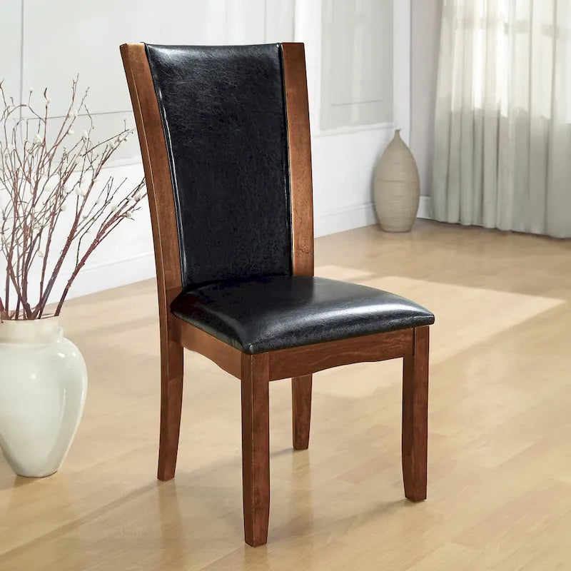 Contemporary Faux Leather Upholstered Dining Chairs by  (Set of 2)