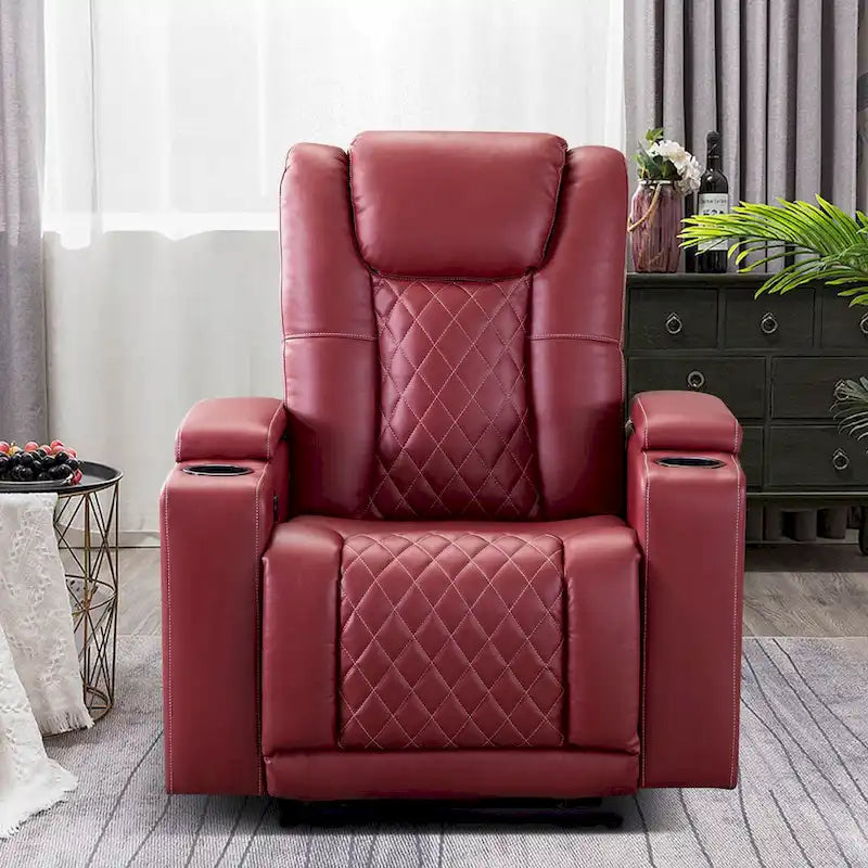 Electric Power Theater Recliner Chair with USB Ports and Cup Holders