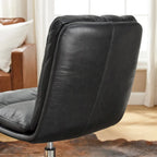 Mid-Century Modern Genuine Leather Home Office Desk Chair
