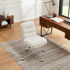 Mid-Century Modern Genuine Leather Home Office Desk Chair