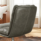 Mid-Century Modern Genuine Leather Home Office Desk Chair