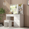 39.4Wide Makeup Vanity Set with Stool and 3 Color Touching Mirror - 39.4W