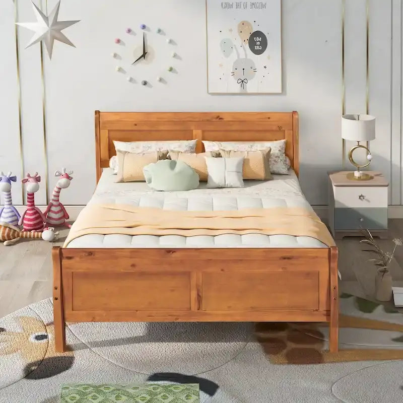 Full Queen Twin Size Wood Platform Bed
