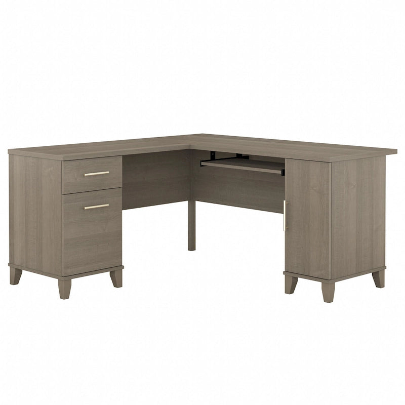 60W L Shaped Desk with Drawers and Storage