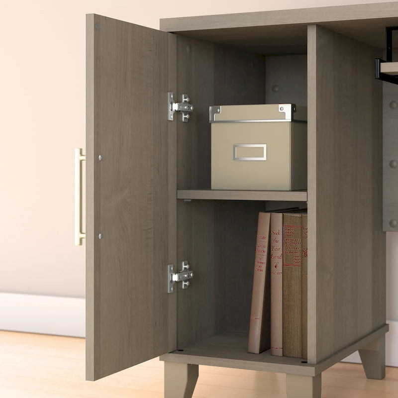 60W L Shaped Desk with Drawers and Storage