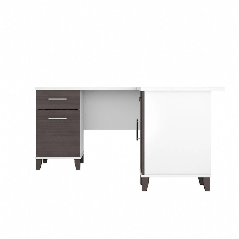 60W L Shaped Desk with Drawers and Storage