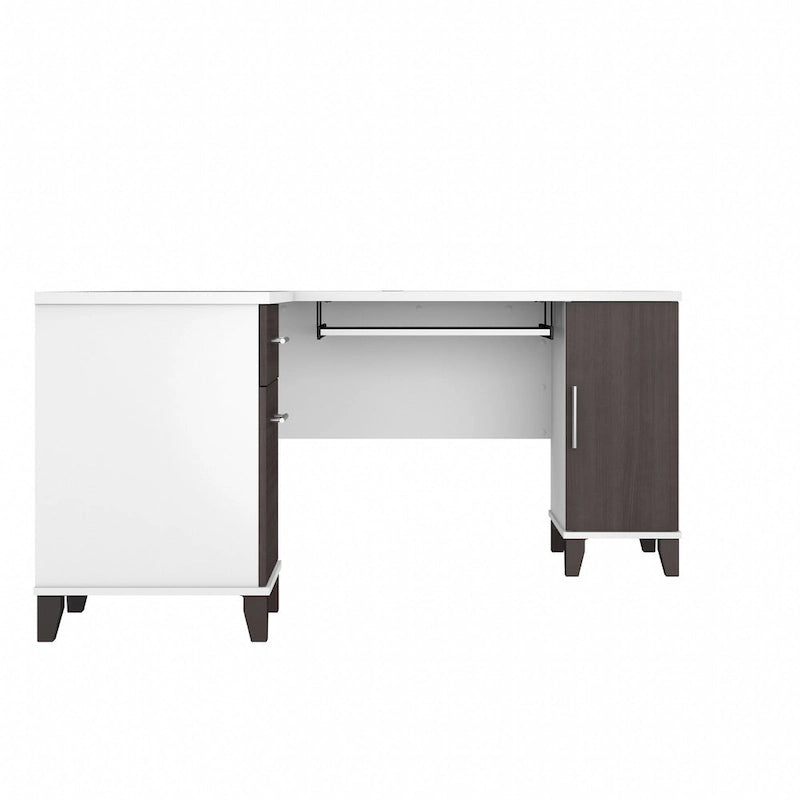 60W L Shaped Desk with Drawers and Storage