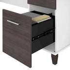 60W L Shaped Desk with Drawers and Storage