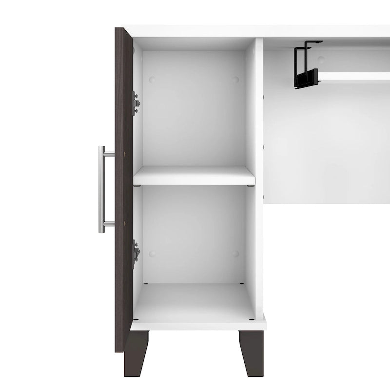 60W L Shaped Desk with Drawers and Storage