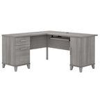 60W L Shaped Desk with Drawers and Storage