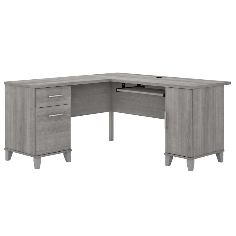 60W L Shaped Desk with Drawers and Storage