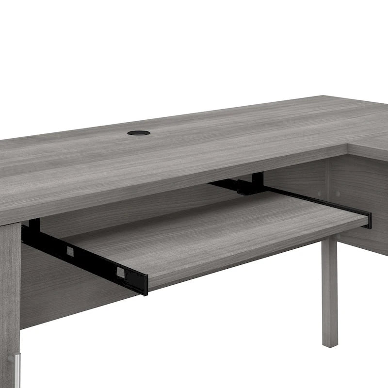 60W L Shaped Desk with Drawers and Storage
