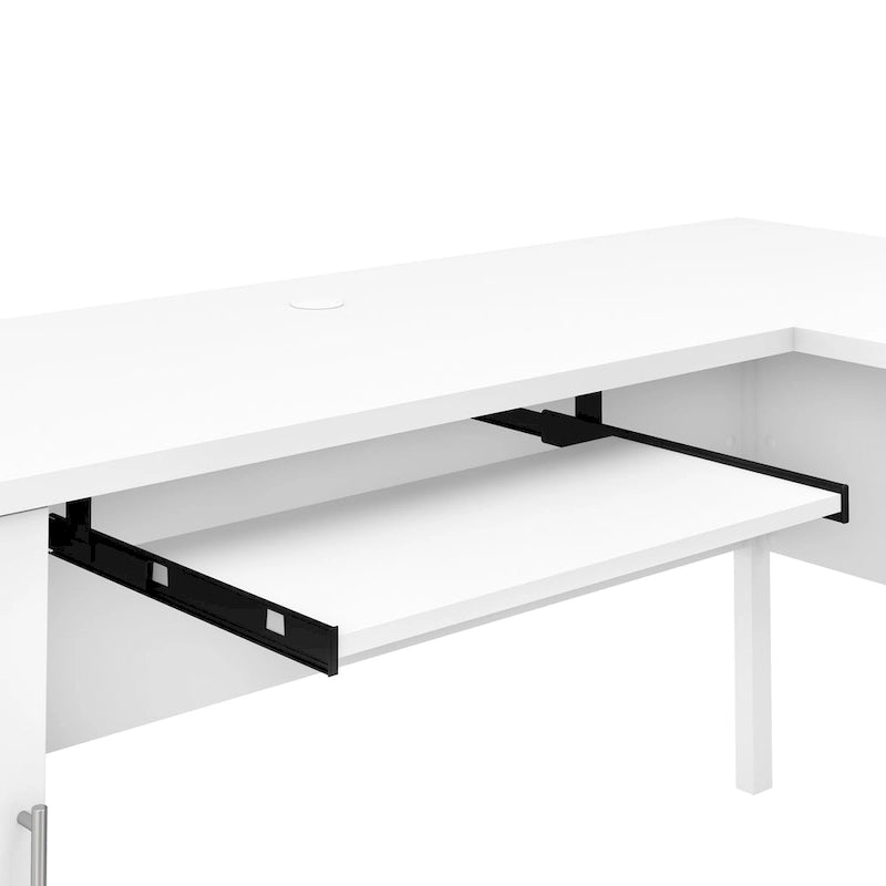 60W L Shaped Desk with Drawers and Storage