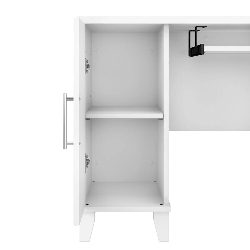 60W L Shaped Desk with Drawers and Storage