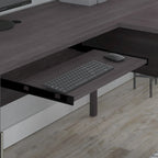60W L Shaped Desk with Drawers and Storage