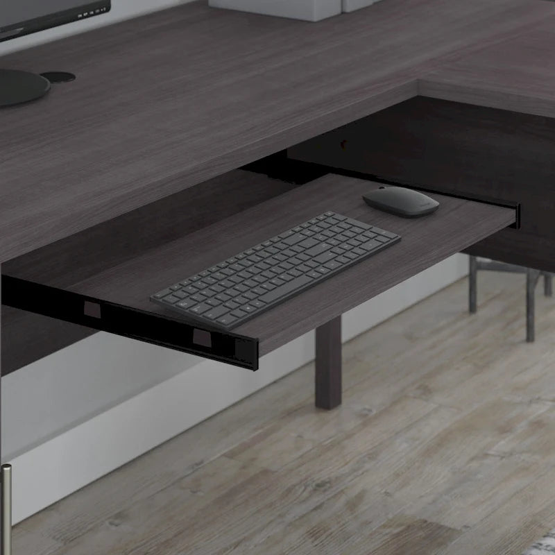 60W L Shaped Desk with Drawers and Storage