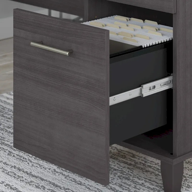 60W L Shaped Desk with Drawers and Storage