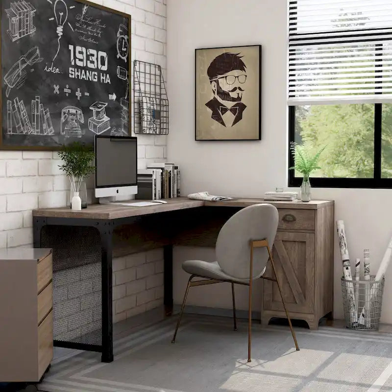 Farmhouse 61-inch L-shape Desk