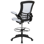 Mid-Back Ergonomic Drafting Chair with Adjustable Foot Ring and Flip-Up Arms