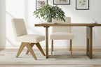 Linen Mid Century Modern Dining Chair