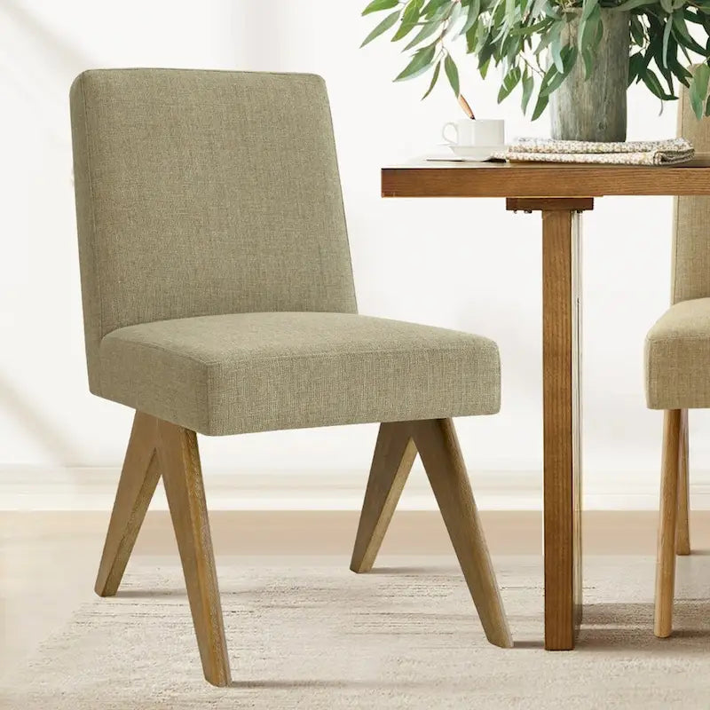 Linen Mid Century Modern Dining Chair