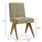Linen Mid Century Modern Dining Chair