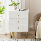 Nightstand Bedside Table with 3 Drawers, Bedroom Tall Night Stands Sofa End Table with Storage for Bedroom, Living Room