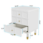 Nightstand Bedside Table with 3 Drawers, Bedroom Tall Night Stands Sofa End Table with Storage for Bedroom, Living Room