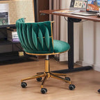 Velvet Desk Chair Vanity Chair for Makeup with Wheels Rolling Swivel Chair for Bedroom
