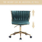 Velvet Desk Chair Vanity Chair for Makeup with Wheels Rolling Swivel Chair for Bedroom