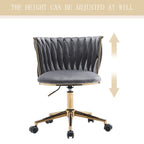 Velvet Desk Chair Vanity Chair for Makeup with Wheels Rolling Swivel Chair for Bedroom