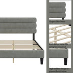 King Size Bed Frame with Headboard, Sturdy Platform Bed with Wooden Slats Support and No Box Spring