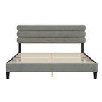 King Size Bed Frame with Headboard, Sturdy Platform Bed with Wooden Slats Support and No Box Spring