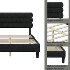 King Size Bed Frame with Headboard, Sturdy Platform Bed with Wooden Slats Support and No Box Spring