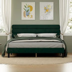 King Size Bed Frame with Headboard, Sturdy Platform Bed with Wooden Slats Support and No Box Spring