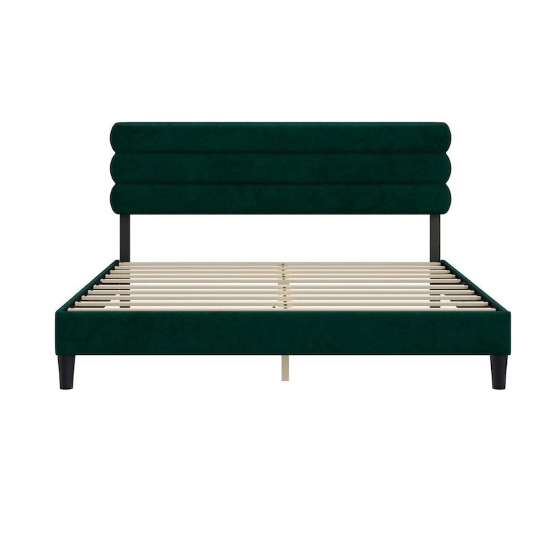 King Size Bed Frame with Headboard, Sturdy Platform Bed with Wooden Slats Support and No Box Spring
